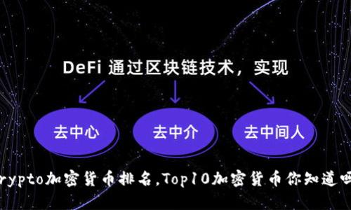 Crypto加密货币排名，Top10加密货币你知道吗？
