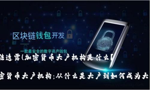 想法透露!加密货币大户机构是什么?
加密货币大户机构:从什么是大户到如何成为大户?